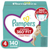 Diapers Size 4, 140 Count - Pampers Pull On Cruisers 360 Fit Disposable Baby Diapers With Stretchy Waistband, One Month Supply (
