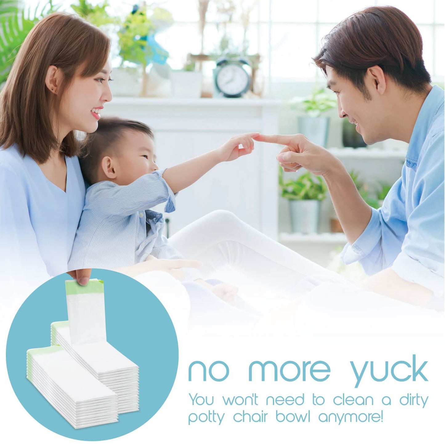 Tidytots Disposable Potty Chair Liners - Value Pack - Universal Fits Most Potty Chairs - 32 Liners