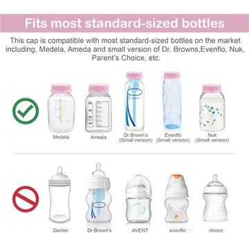 Maymom Solid Lids With Sealing Ring For Standard Sized Bottles; Bottles Lids Compatible With Medela Bottles, Ameda, And Small Si