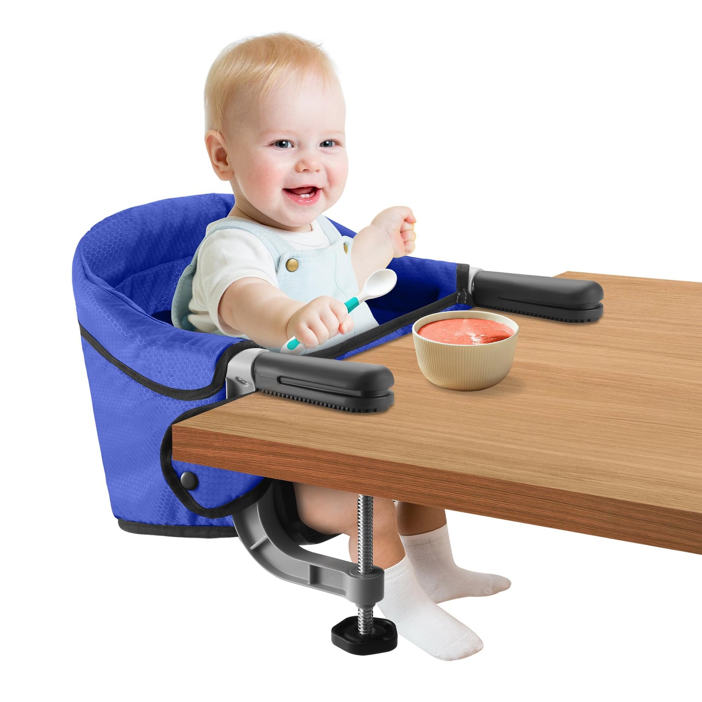 Fast Table Chair Hook on Chair Clip on Table Clamping Chair Portable Heavy Duty Feeding Seat, Fold-Flat Storage, Attach to Table
