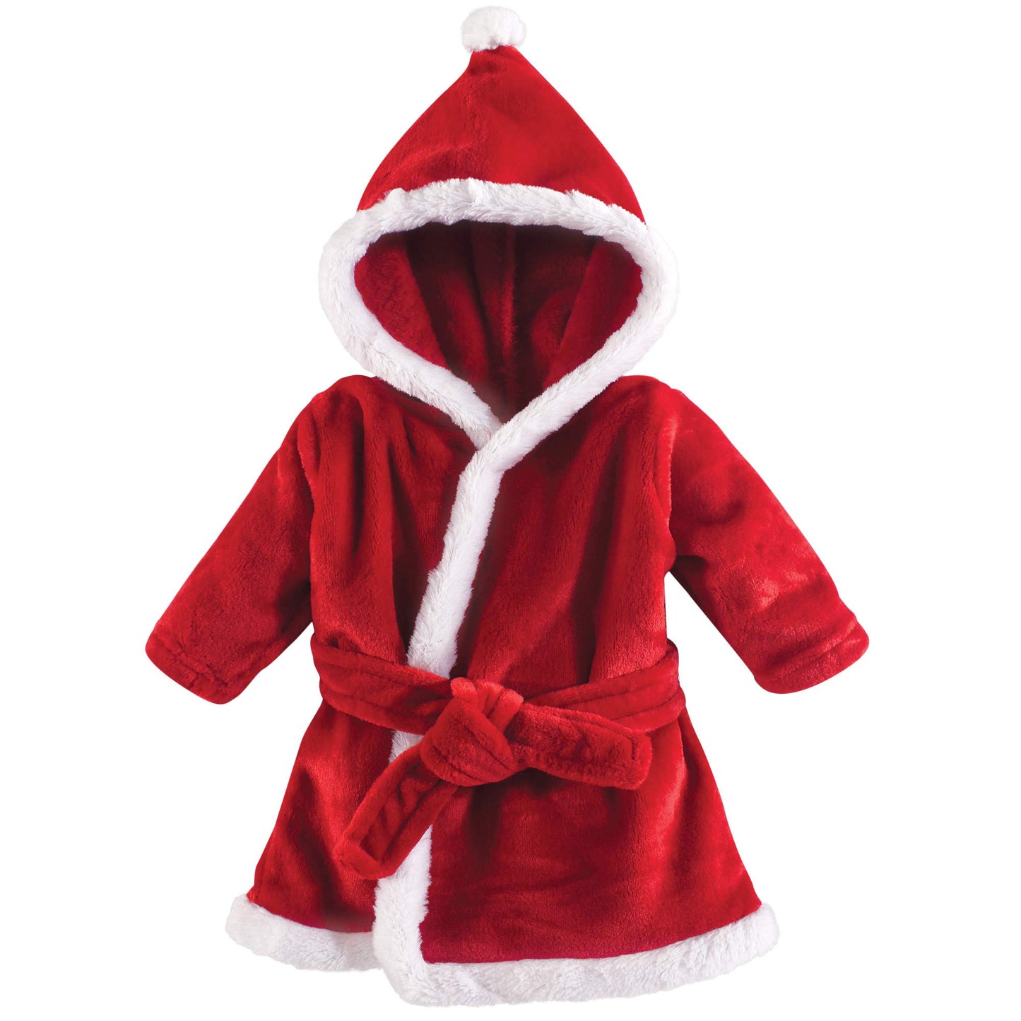 Hudson Baby Unisex Baby Plush Animal Face Bathrobe, Santa, 0-9 Months