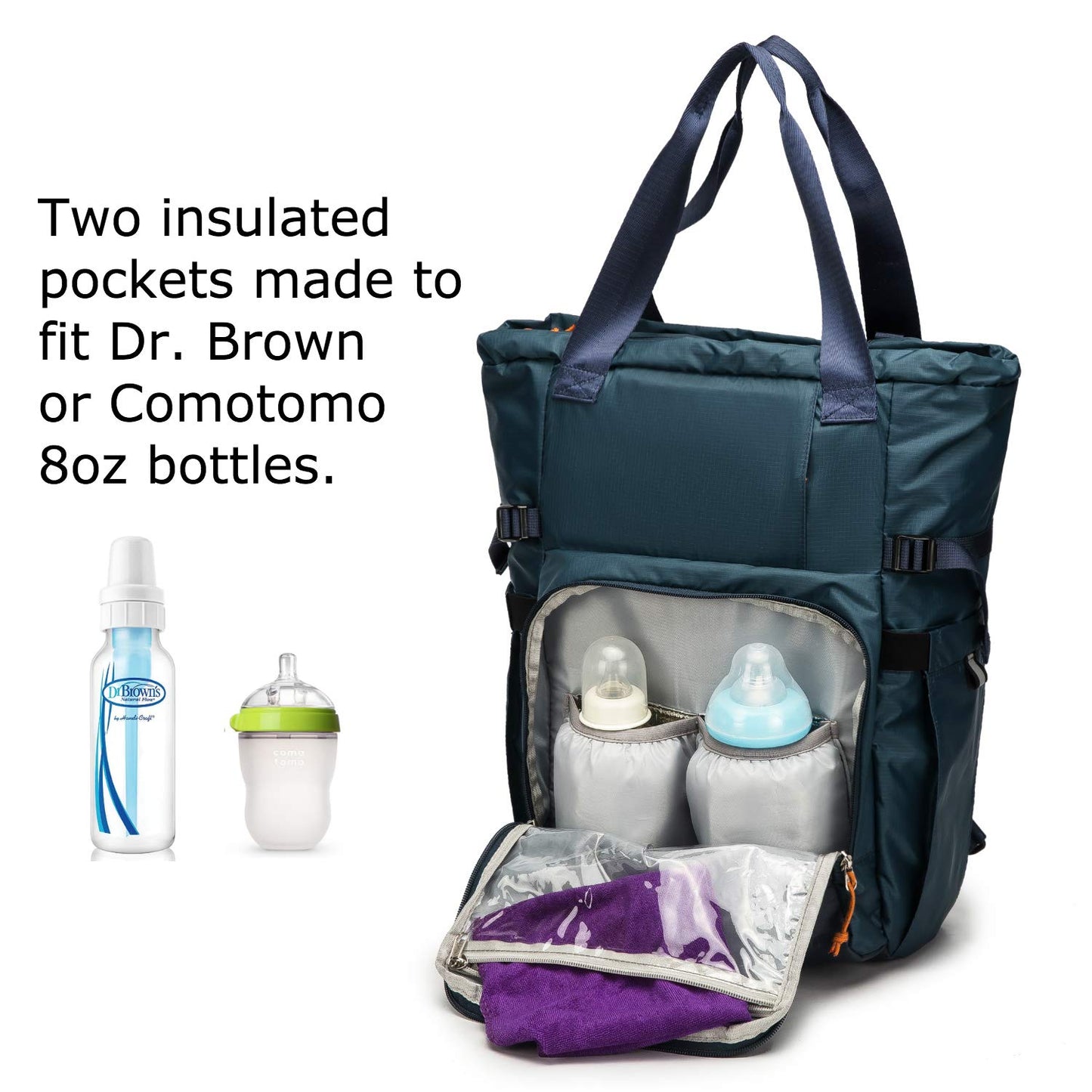 Perilogics Baby Diaper Bag Backpack, 25L Large Capacity, 18.5 Oz Ultra Lightweight, Sporty Convertible Multifunction Travel Work