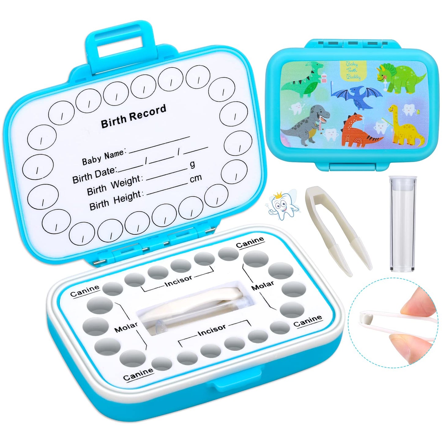 Caffox Tooth Keepsake Box, Tooth Fairy Box Lost Teeth Holders For Kids, Tooth Saver, First Tooth Container, Baby Teeth Storage F