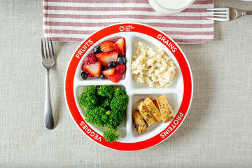 Health Beet Choose Myplate Portion Plate For Kids, (4 Pack) Toddlers - Kids Nutrition Plates With Dividers From