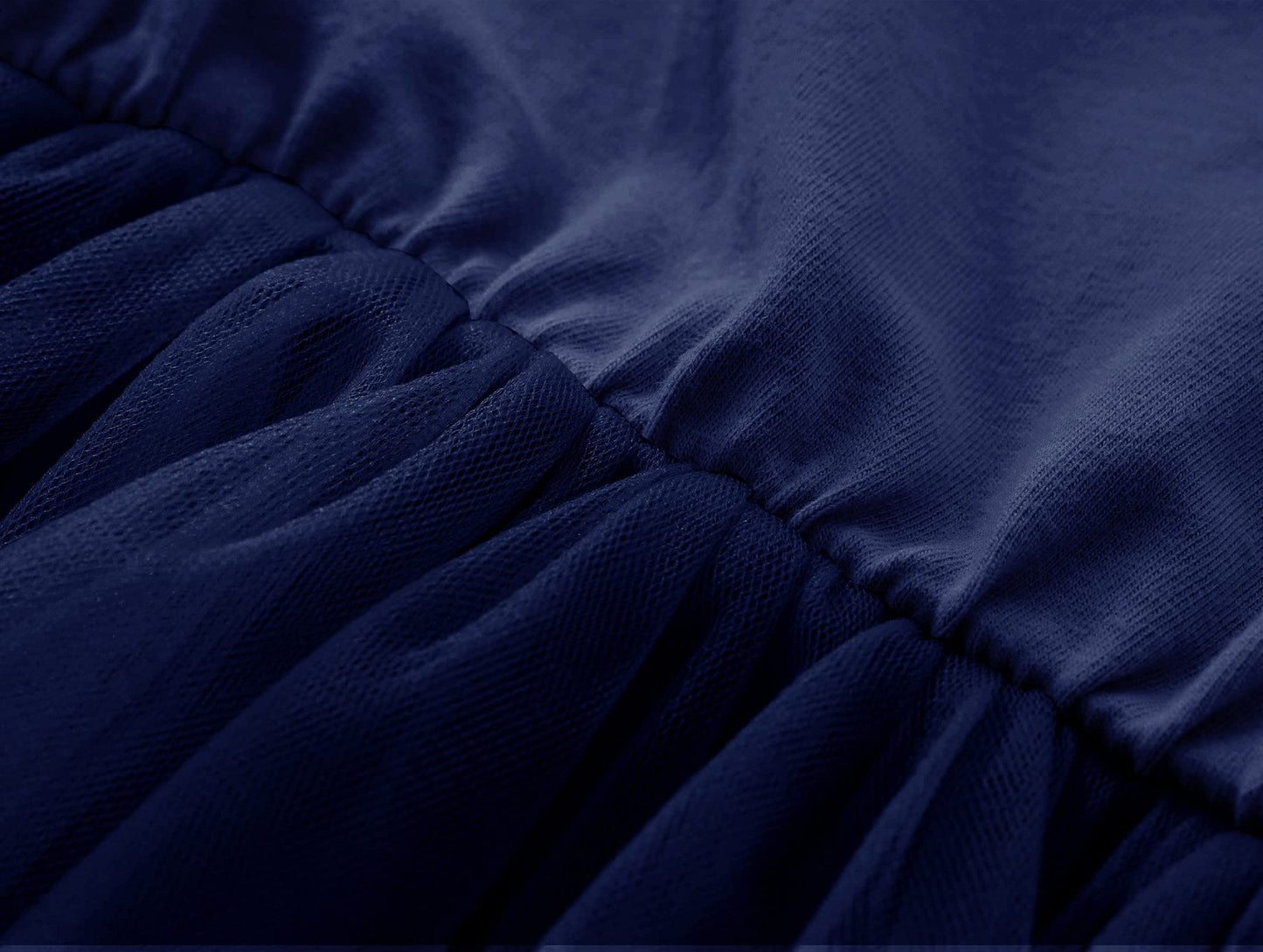 Twkioue Girl Ruffle Sleeve Dress Crewneck Tutu Tulle Fluffy Solid Color Dresses 817 Navy Blue 130