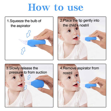 Lamoutor 4Pcs Premium Nasal Aspirator Nose Suction Bulb For Baby