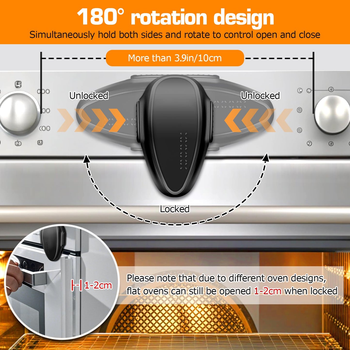 Ytdsup Oven Lock Child Safety (2 Pack), Cabinet Locks Baby Proofing, Baby And Child Proof Locks For Drawer Oven Stove Door, Upgr