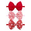 Yanjie Nylon Valentines Bows For Baby Girls Red Heart Bow Headband Newborn Toddler Infant Hot Pink Hair Bow Valentines Day Headb