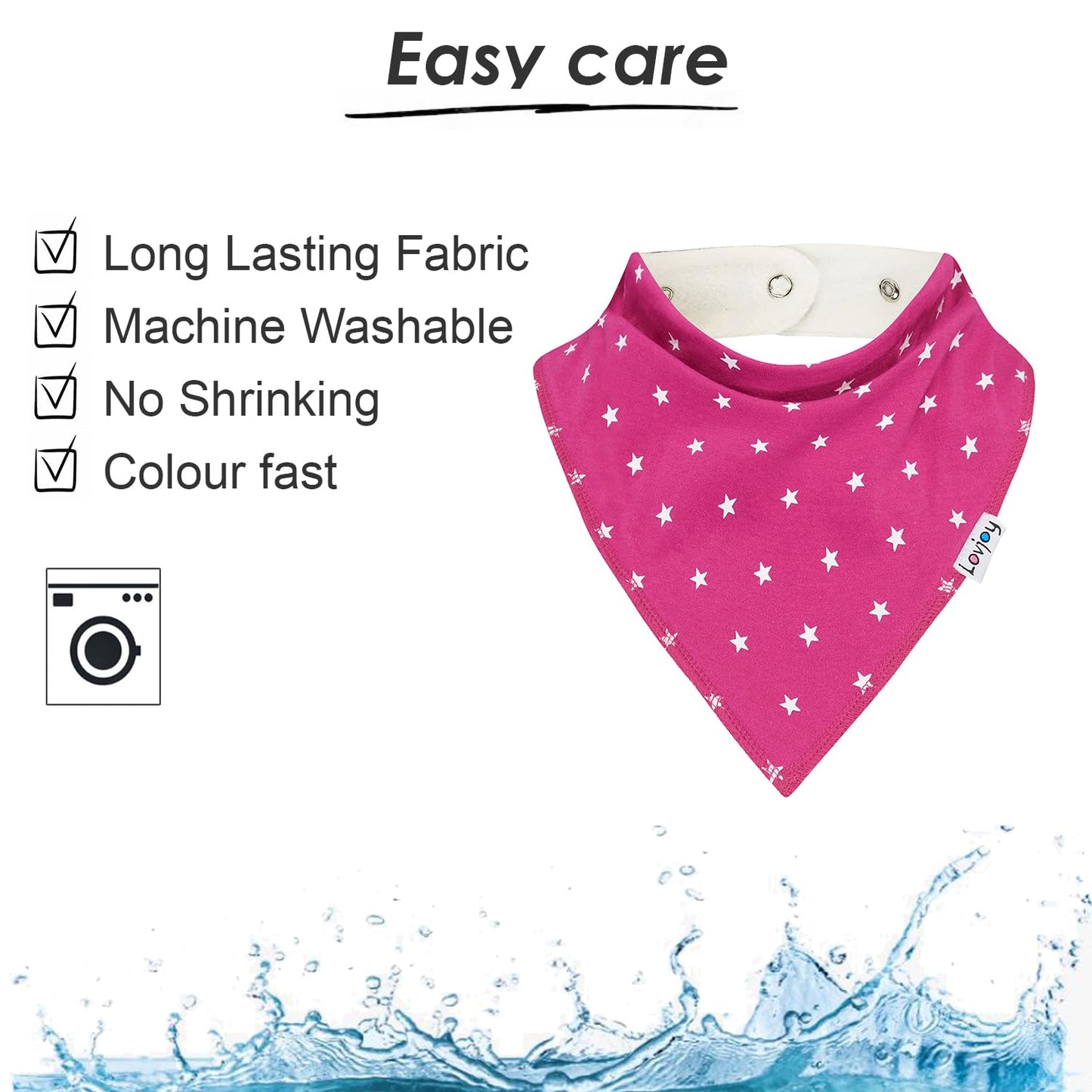 Lovjoy Large Bandana Bibs - Special Needs Bibs - For Older Children, Youth And Adults - Practical, Absorbent And Stylish (Set 06