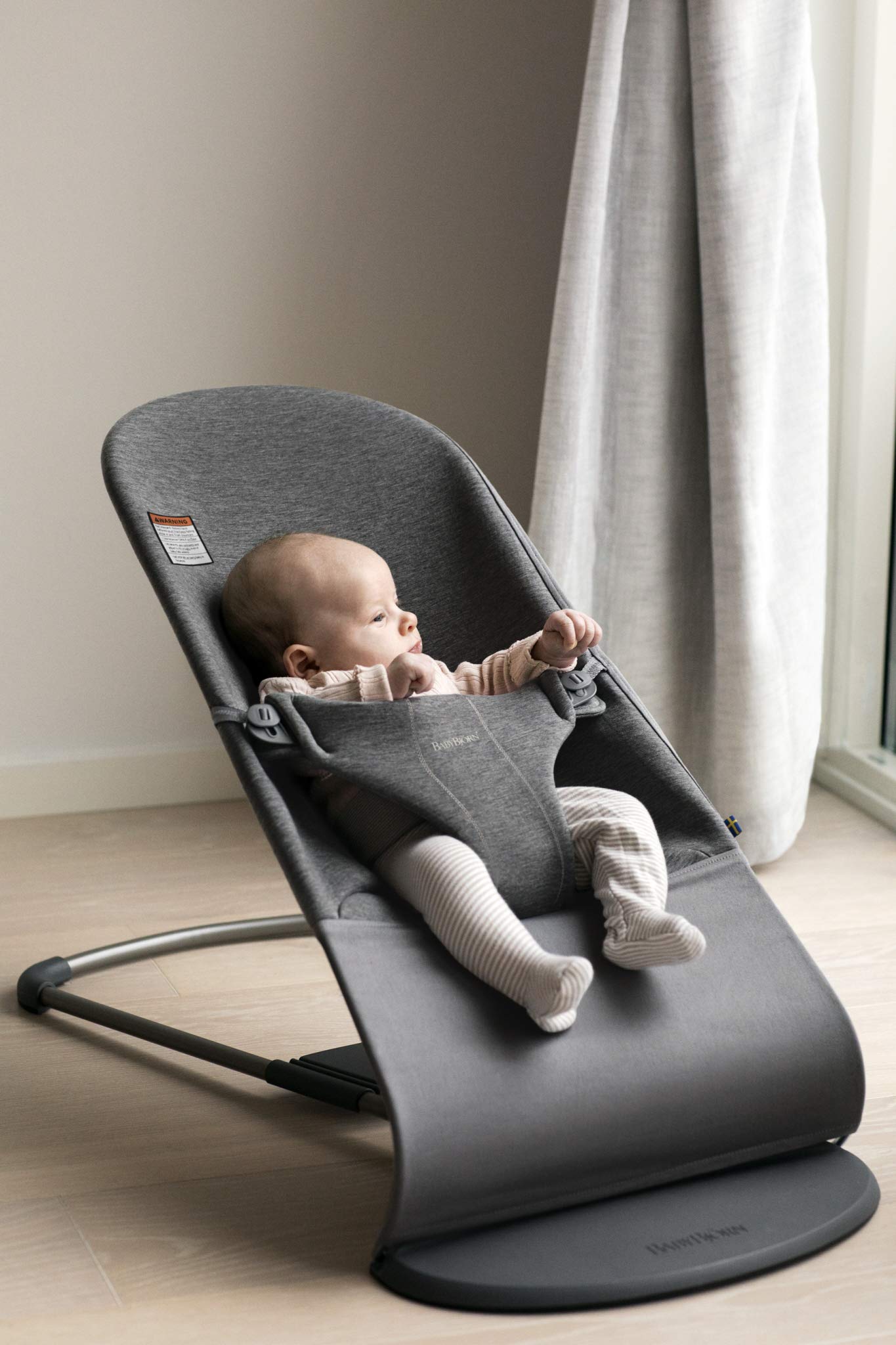 Babybjrn Bouncer Bliss, 3D Jersey, Charcoal Gray