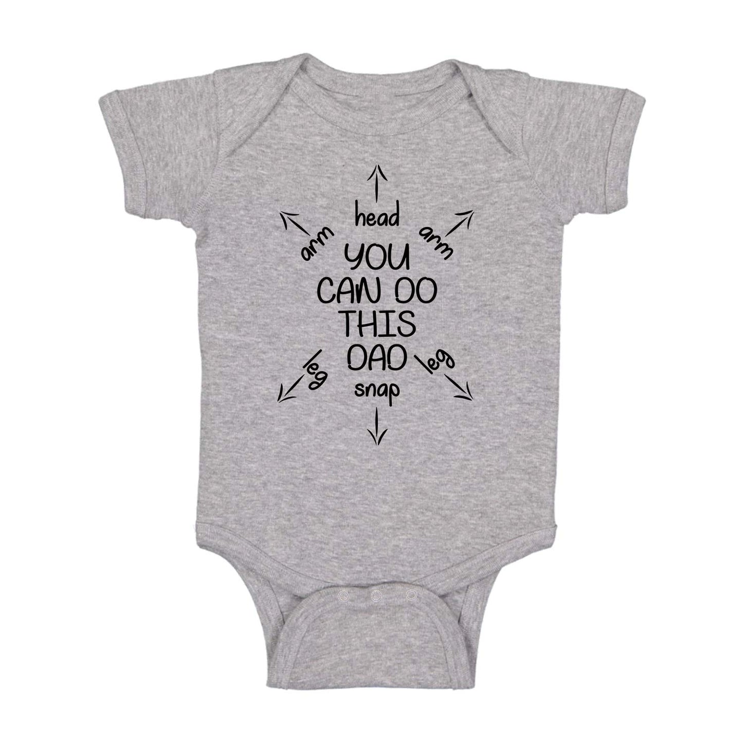 You Can Do This Dad - First Time Dad Gift - Funny Cute Infant Creeper, One-Piece Baby Bodysuit(Light Grey, Newborn)