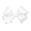 Wee Ones Girls' Classic French Satin Hair Bow On A Weestay Clip With A Knot Wrap Center, Mini, White
