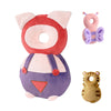 Toddler Baby Head Protection Cushion Backpack,Purple Pig