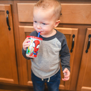 The First Years Spidey And His Amazing Friends Take & Toss Toddler Straw Cups - Spill Proof Toddler Sippy Cups With Snap On Lids