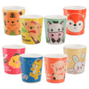 Lyellfe 8 Pack Bamboo Kids Cup, Super Cute Cartoon Drinking Cups For Kids, 6 Oz Bpa Free Stackable Fun Kids Cups For Home, Party