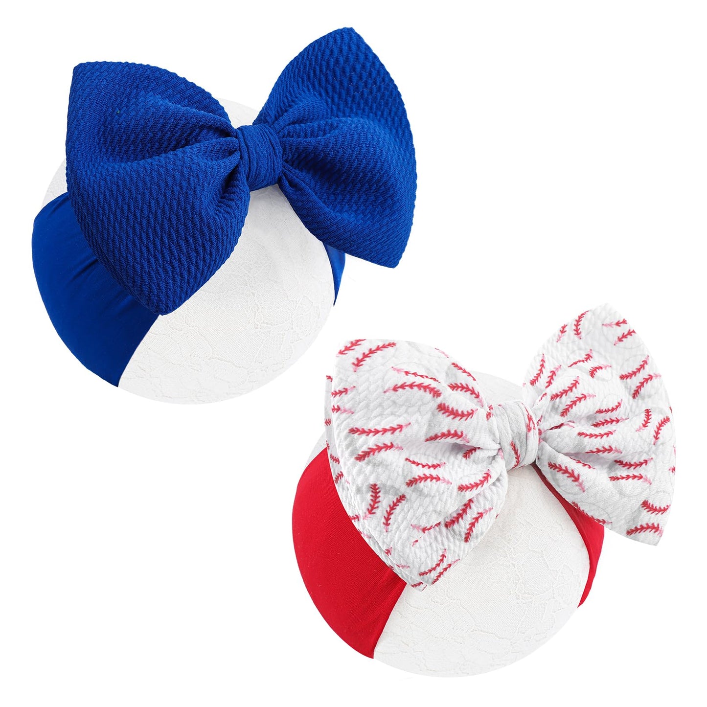 Lanmerry Baseball Bows For Girls Infant Headbands Charm Big Bows For Baby Sport Game Bow Soccer Hair Bow Baby Girl Headbands Wit