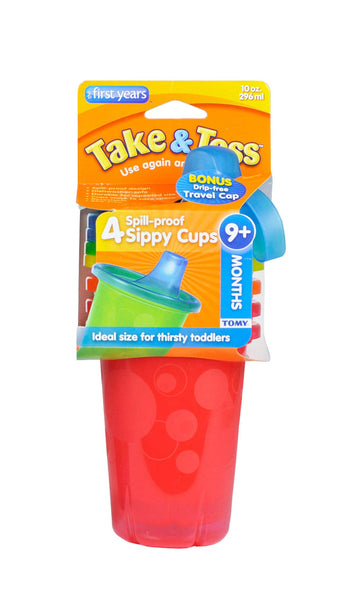 The First Years Take & Toss Spill Proof Cups 10 Oz, 9 Months+ 4 Ea