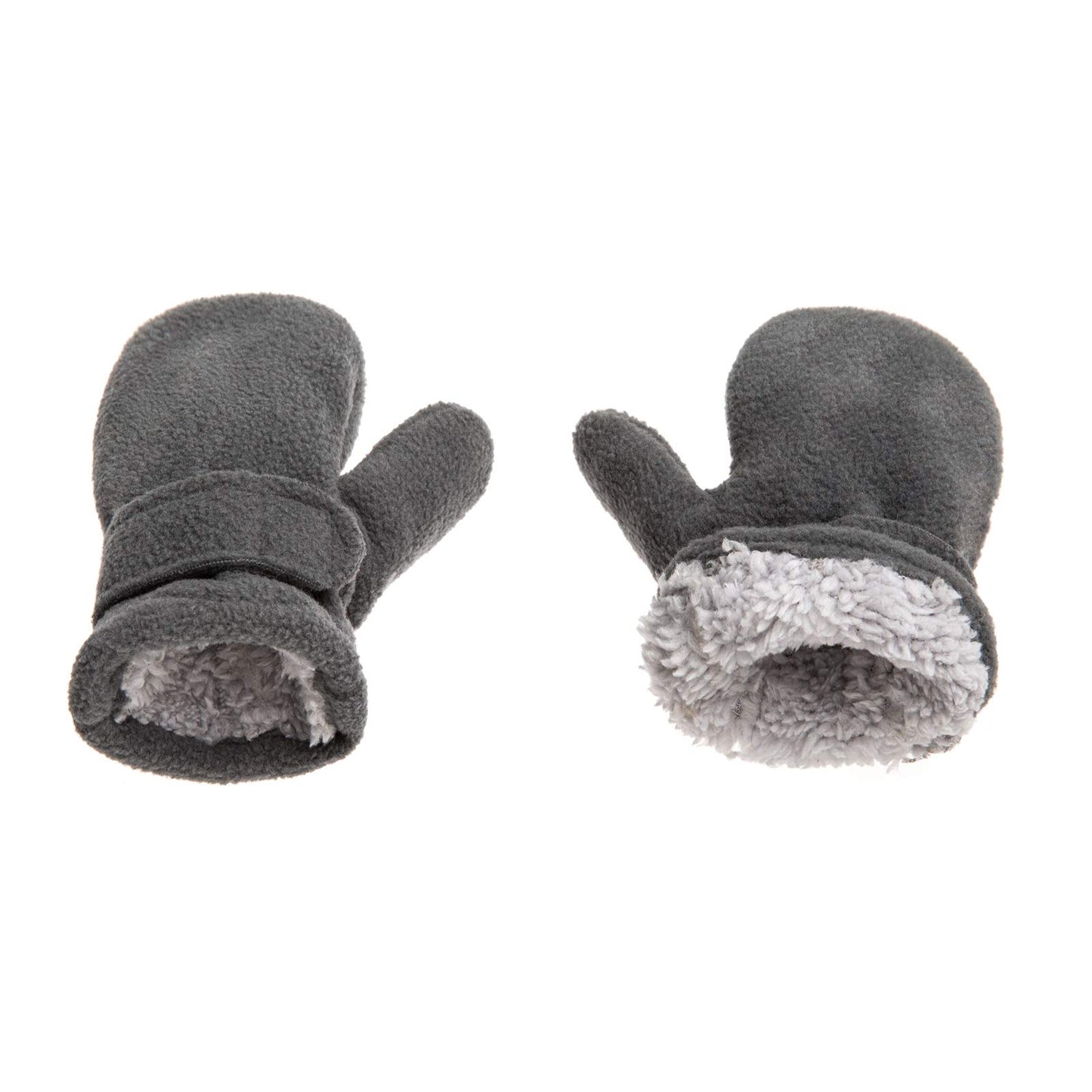 Toddler Infant Winter Mittens Lined With Fleece Easy-On Baby Boy Girls Warm Gloves Outdoor (A-Grey, M (1-2 Years))