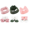 Hudson Baby Baby Girls' Headband And Socks Giftset, Pink Green, One Size