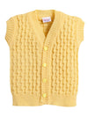 Little Angels Baby Sweater 1 Pc Woollen VNeck Textured Sleeveless Reversible Sweater Vest For Baby Boys 3 To 6 Months (Yellow