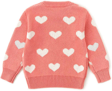 Baby Girl Valentine'S Day Outfit Toddler Kids Love Long Sleeve Knit Sweater Crewneck Pullover Sweatshirt Tops (L-Pink, 5T)