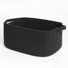 MEGASKET Black Woven Baskets for Organizing, Cotton Rope Baskets for Gifts Empty Medium, Cute Dog Toy Bin Box, Decorative Closet
