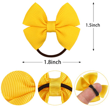 Bbgifts 50Pcs Tiny Baby Hair Ties, 2 Inch Baby Bows Rubber Bands Hair Ties, 25 Pairs Soft Elastics Ponytail Holders Hair Accesso