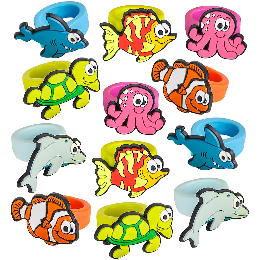 Sea Life Rubber Ring Toy 1 Dozen