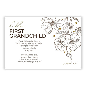 First Grandchild Gift For New Grandparents - Poetry Frame (White)
