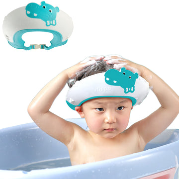 Baby Shower Cap Shield, Shower Cap For Kids, Visor Hat For Eye And Ear Protection For 0-9 Years Old Children,Cute Dinosaur/Croco
