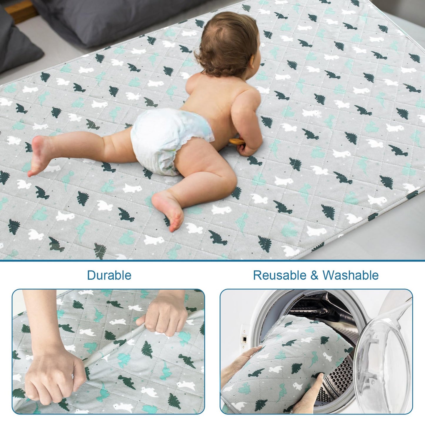 Potty Training Bed Pad 100% Waterproof, Bed Wetting Protection Pad For Twin And Toddler Beds, Reusable, Non Slip And Easy To Cha