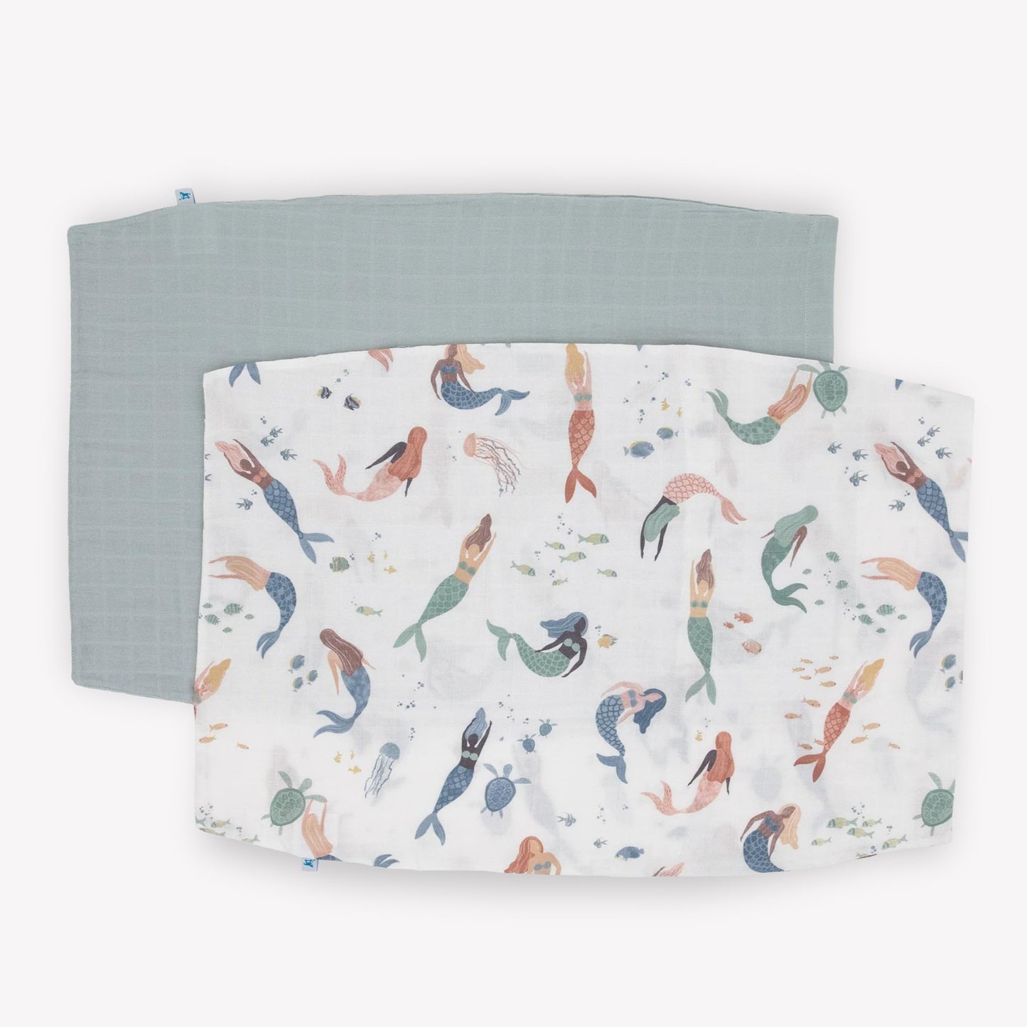 Little Unicorn Standard Pillowcase 2 Pack | Super Soft & Breathable Muslin Fabric | Snug Envelope Closure (Mermaid Party)