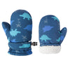 Fynnsure Toddler Mittens Baby Waterproof Snow Gloves Kids Ski Snow Gloves Cold Weather Mittens For Boys Girls Blue Dinosaur 4-6