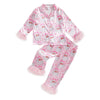 Afunbaby Toddler Baby Girl Boy Silk Satin Pajamas Set Button Down Pjs Kids Long Sleeve Shirt Pants Christmas Pjs Sleepwear (Furr