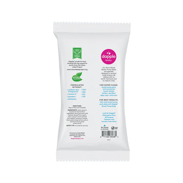 Breast Pump Wipes By Dapple Baby, 25 Count (Pack Of 3), Fragrance Free, Plant Based & Hypoallergenic Breast Pump Wipes - Removes