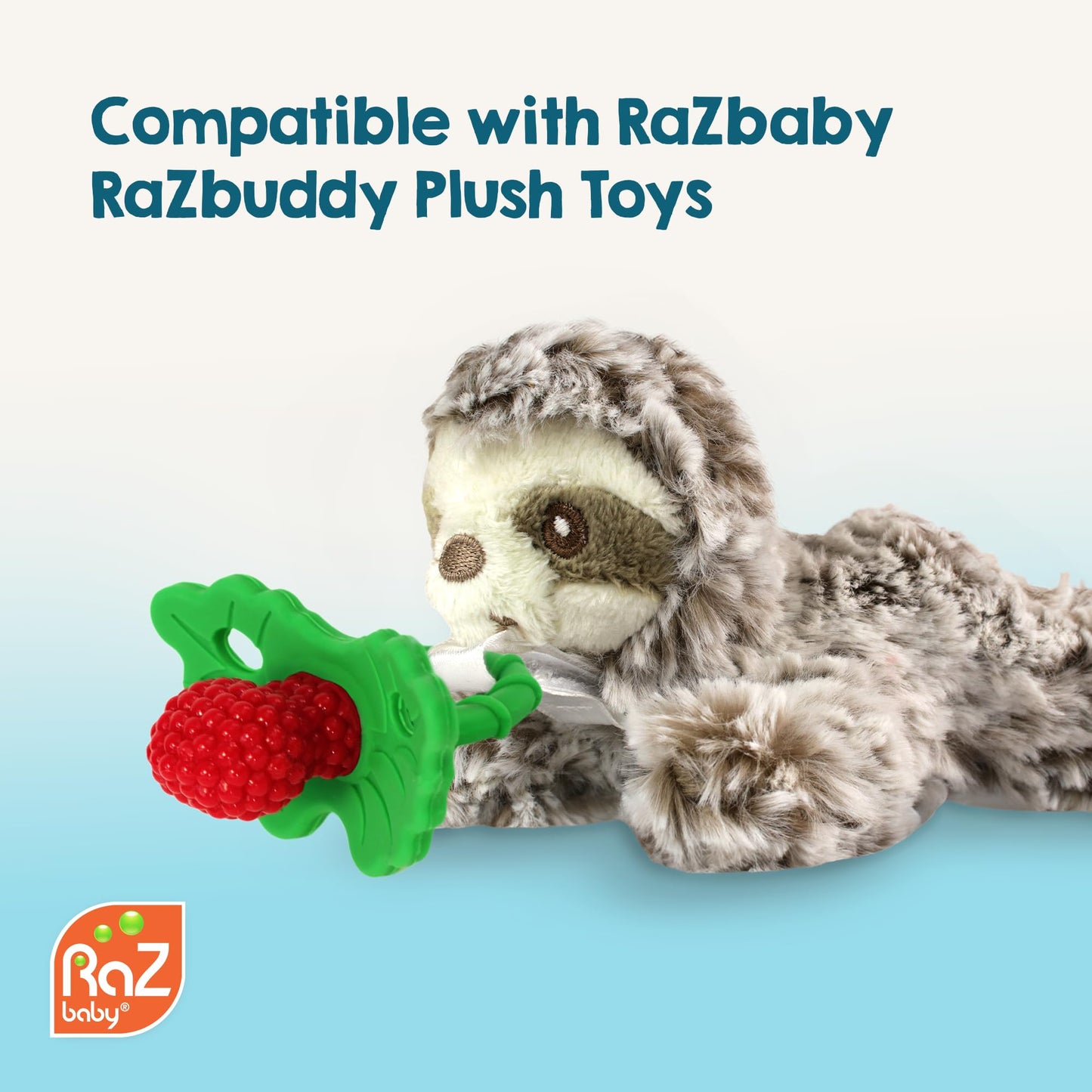 RaZbaby 2-Pack Silicone Berrybumps Baby Teething Toys - BPA Free, Hands Free Design, Teething Relief