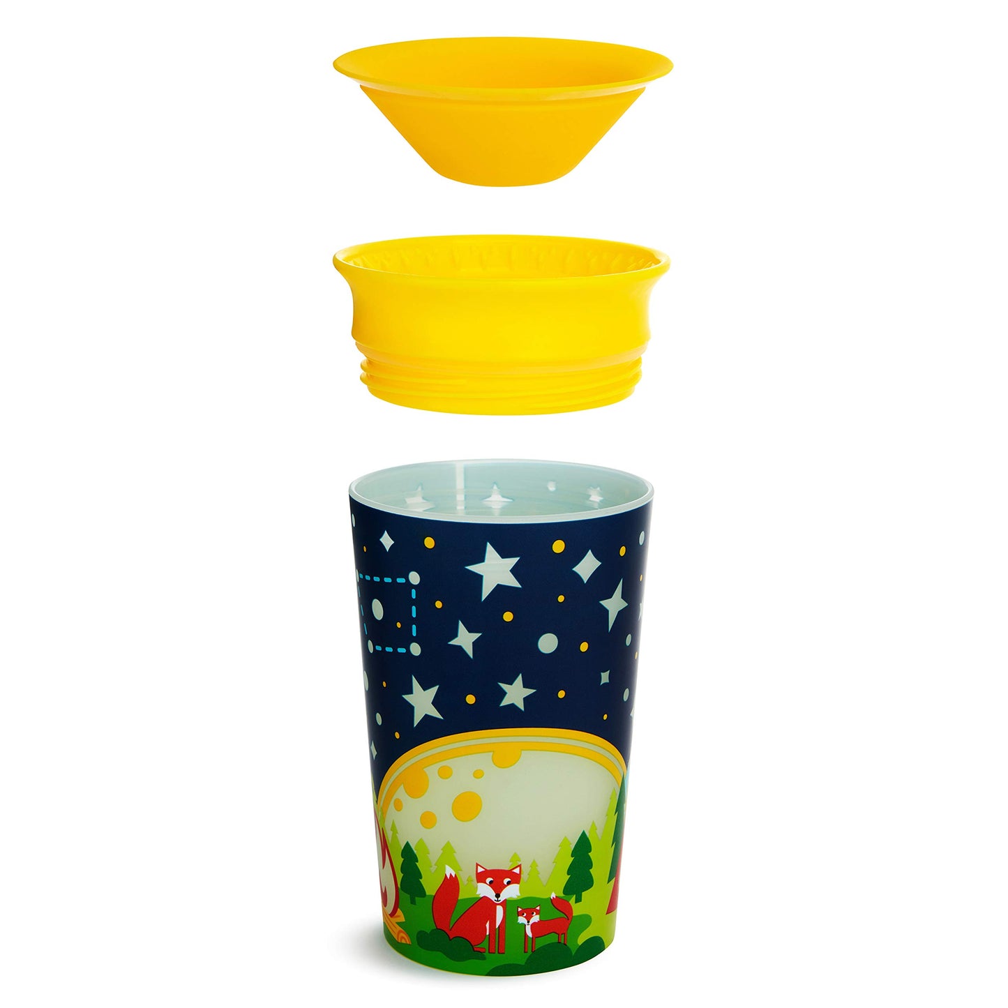 Munchkin Miracle 360 Degree Glow In The Dark Sippy Cup, 9 Ounce, Camping, Yellow