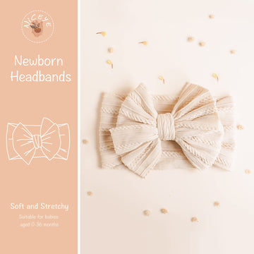 Niceye Handmade Baby Headbands Soft Stretchy Nylon Hair Bands With Bows For Newborn Infant Baby Toddler