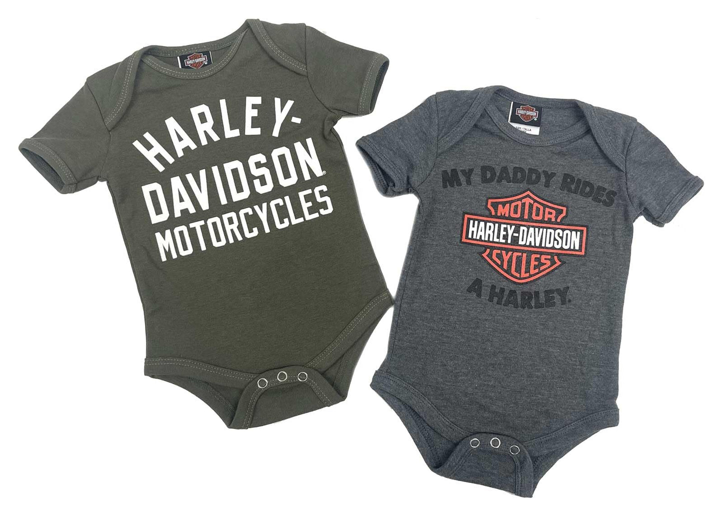 Harley-Davidson Baby Boys B&S Logo My Daddy Rides a Harley Creeper Set (9/12M)