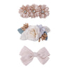 Flower Hair Clips Set - 3Pcs Floral Bowknots Hair Bow Accessories With Boutique Fully Lined Alligator For Baby Girl Toddles Teen