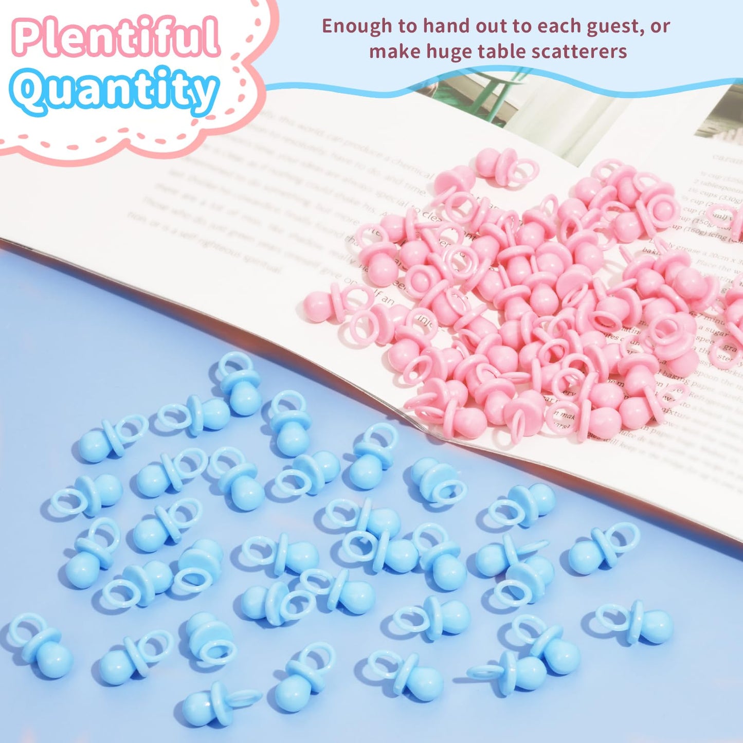200 Mini Pacifiers Baby Shower Game Boy, 0.86 Plastic Pacifiers Baby Shower Game, Bulk Baby Shower Pacifiers For Gender Reveal B