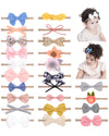 Doboi 24Pcs Baby Girls Flower And Hair Bows Headbands Soft Nylon Hairbands Elastic Hair Accessories For Newborns Infants Toddler