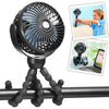 snawowo Mini Portable Baby stroller Fan, Battery Operated Personal Small Handheld Fan, 360 Rotate Flexible Tripod Rechargeable C