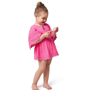 Gerber Baby Girl'S Standard Toddler Kaftan Swim Cover Up, Pink, 5T