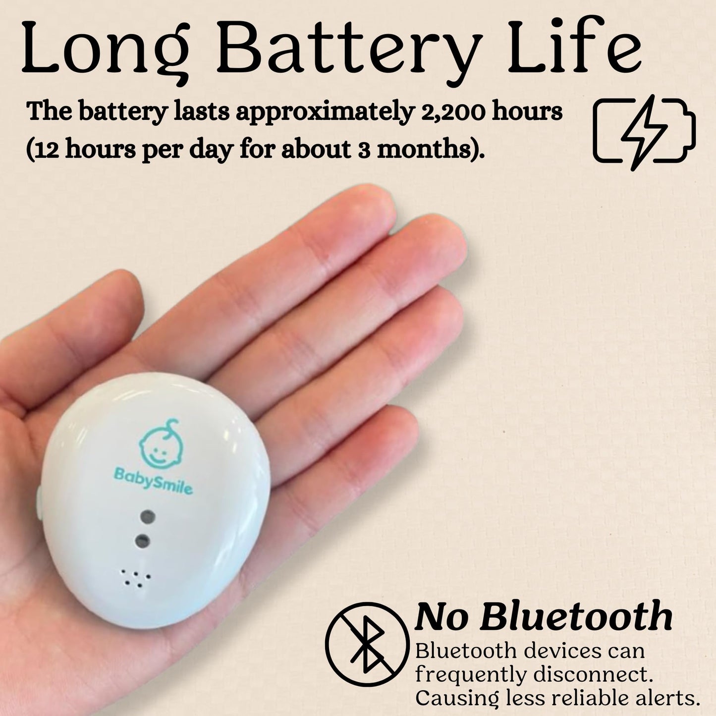 Baby Smile Baby Motion Breathing Monitor | Baby Abdominal Movement Monitor | Audible Alerts For Quick Alerts | Diaper Clip | No