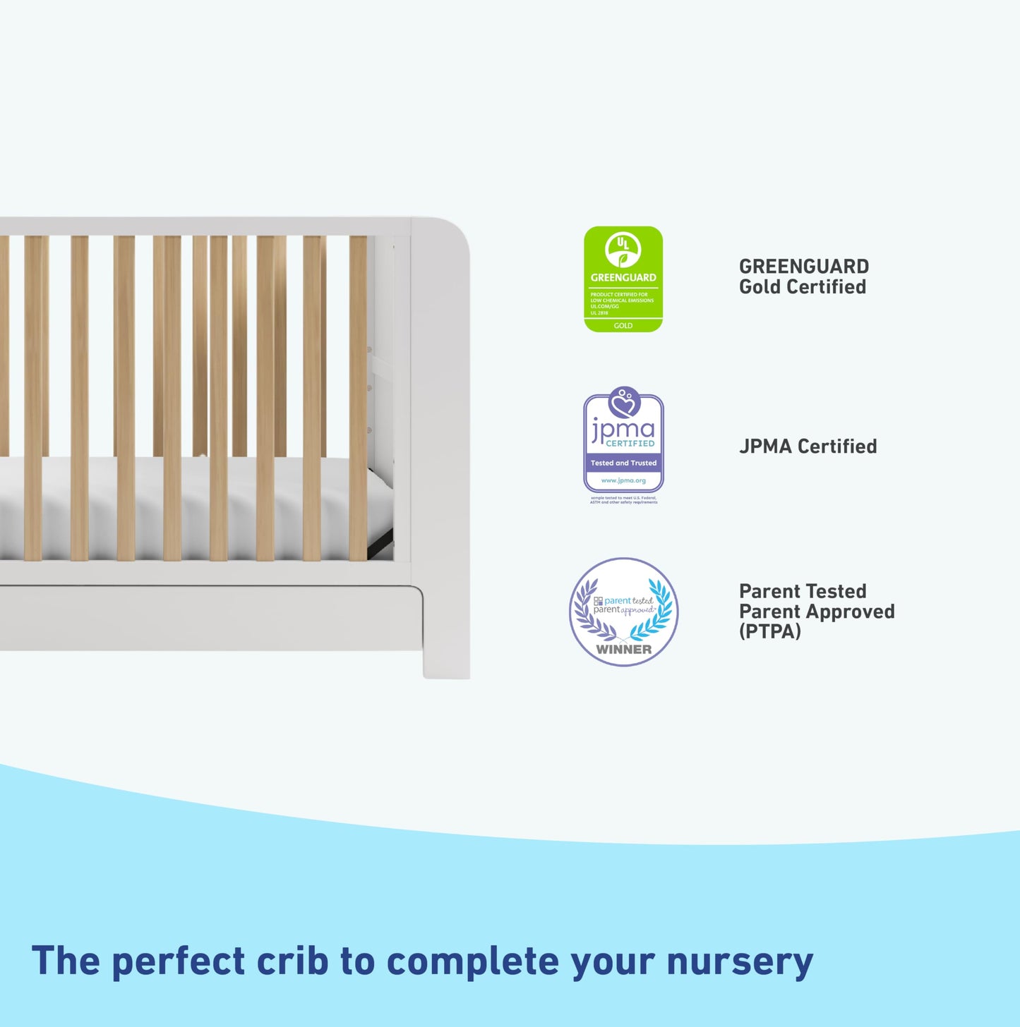 Graco Read-With-Me 4-In-1 Convertible Crib With Drawer (White With Driftwood) - Greenguard Gold Certified Converts To Toddler Be