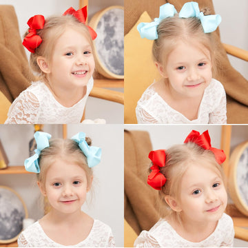40Pcs 4.5 Inch Hair Bows For Girls Grosgrain Ribbon Toddler Hair Accessories With Alligator Clips For Toddlers Baby Girls Kids T