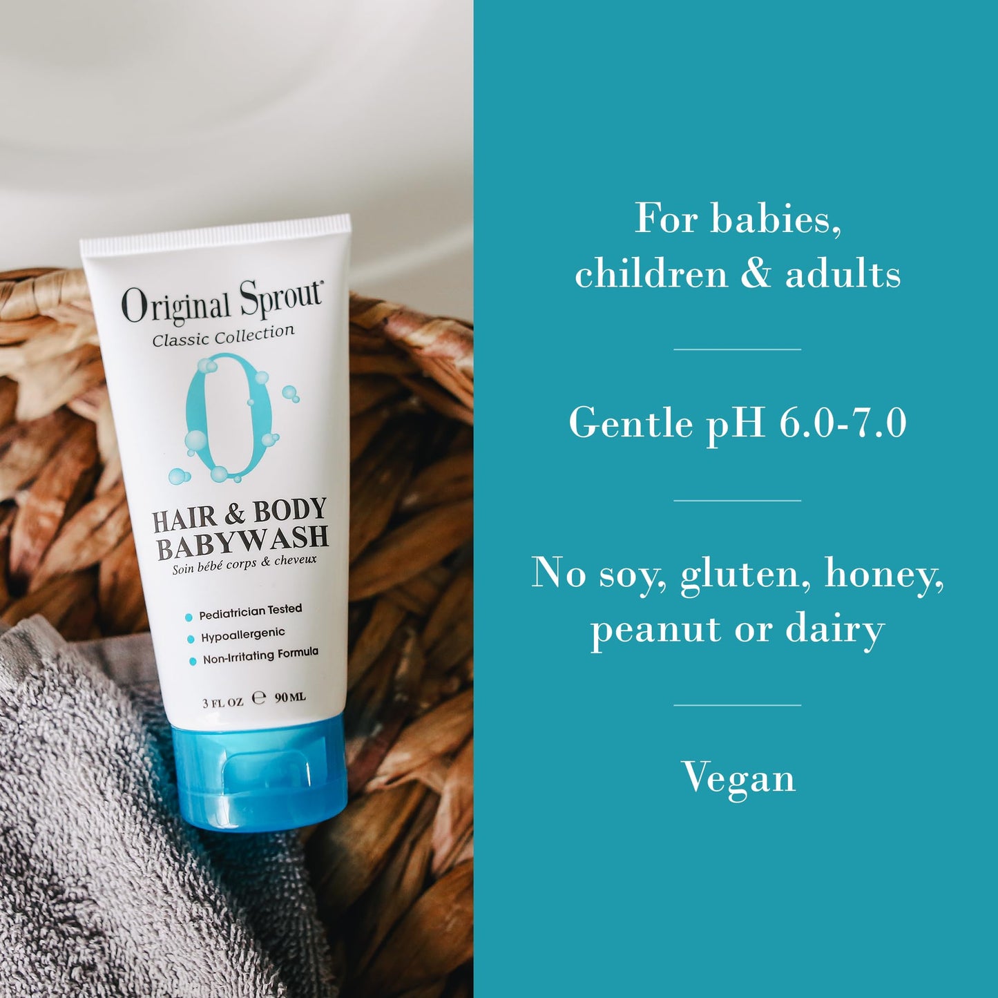 Original Sprout Baby Shampoo And Body Wash, Hypoallergenic Formula With Organic Calendula & Rosemary For Sensitive Hair & Skin,