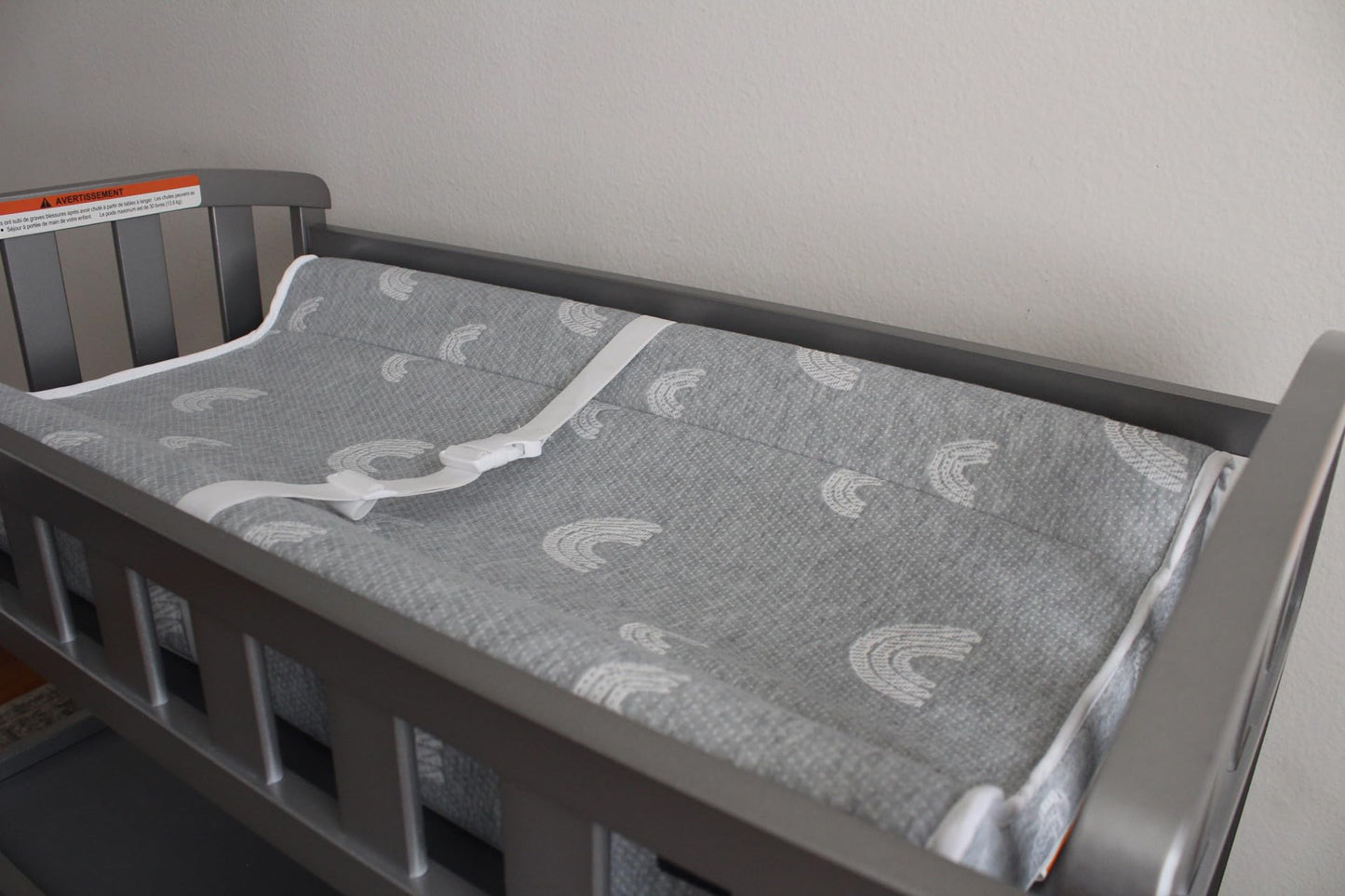 Contoured Baby Changing Pad W/Waterproof Foam Mattress, Includes 2 Soft, Removable & Washable Covers, Safety Straps, Non-Slip Bo