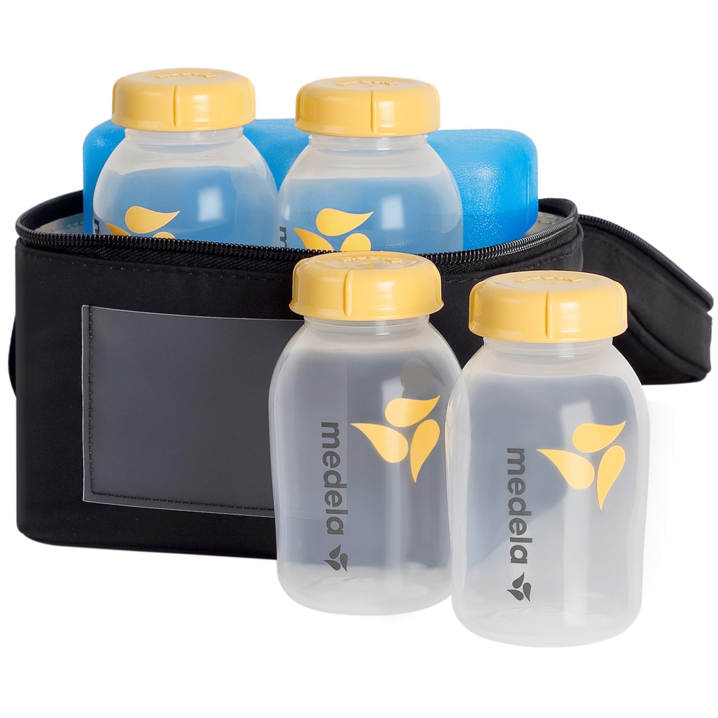 Medela Breast Milk Cooler Set with Cooler Storage Bag, Contoured Ice Pack, and Four 5-oz. Bottles for On-The-Go Transport, Made